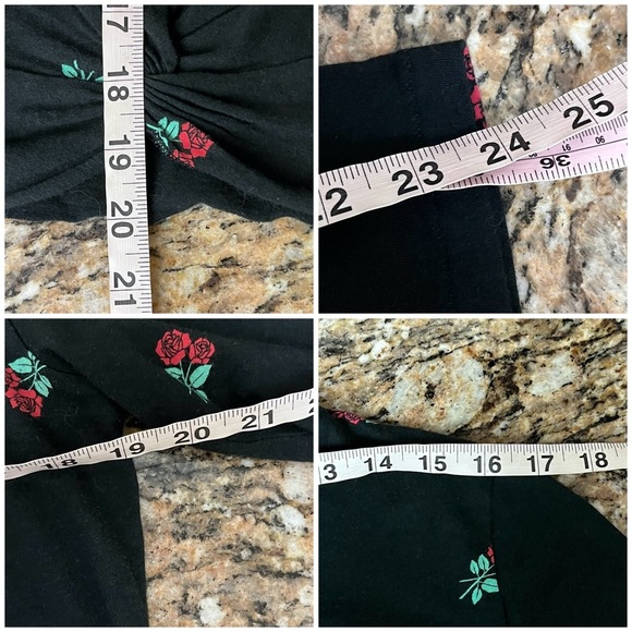 Victoria’s Secret PINK Black Rose Floral Twist Front Long Sleeve Tee Women’s L - Picture 6 of 10